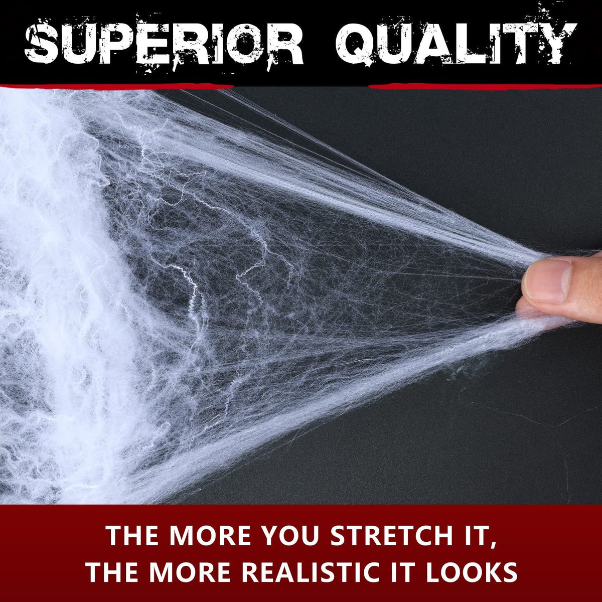 Spider Web Set Stretchable Synthetic Includes Two Spiders