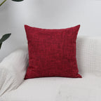 Square Cushion Cover Textured Linen-Blend Removable Insert Sleeve