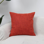 Square Cushion Cover Textured Linen-Blend Removable Insert Sleeve
