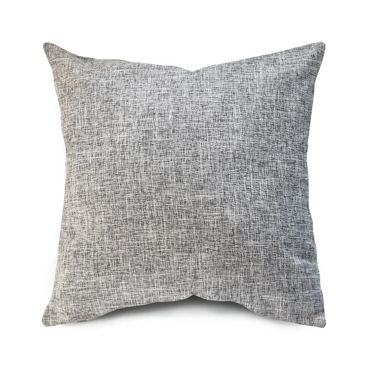 Square Cushion Cover Textured Linen-Blend Removable Insert Sleeve