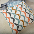 Square Cushion Jacquard Starfish Hidden Zipper & Removable Insert