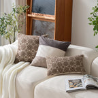 Square Decorative Cushion Linen Base & Crochet Overlay