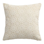 Square Decorative Cushion Linen Base & Crochet Overlay