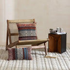 Square Pillow Cover Textured Block-Stripe & Concealed Zipper