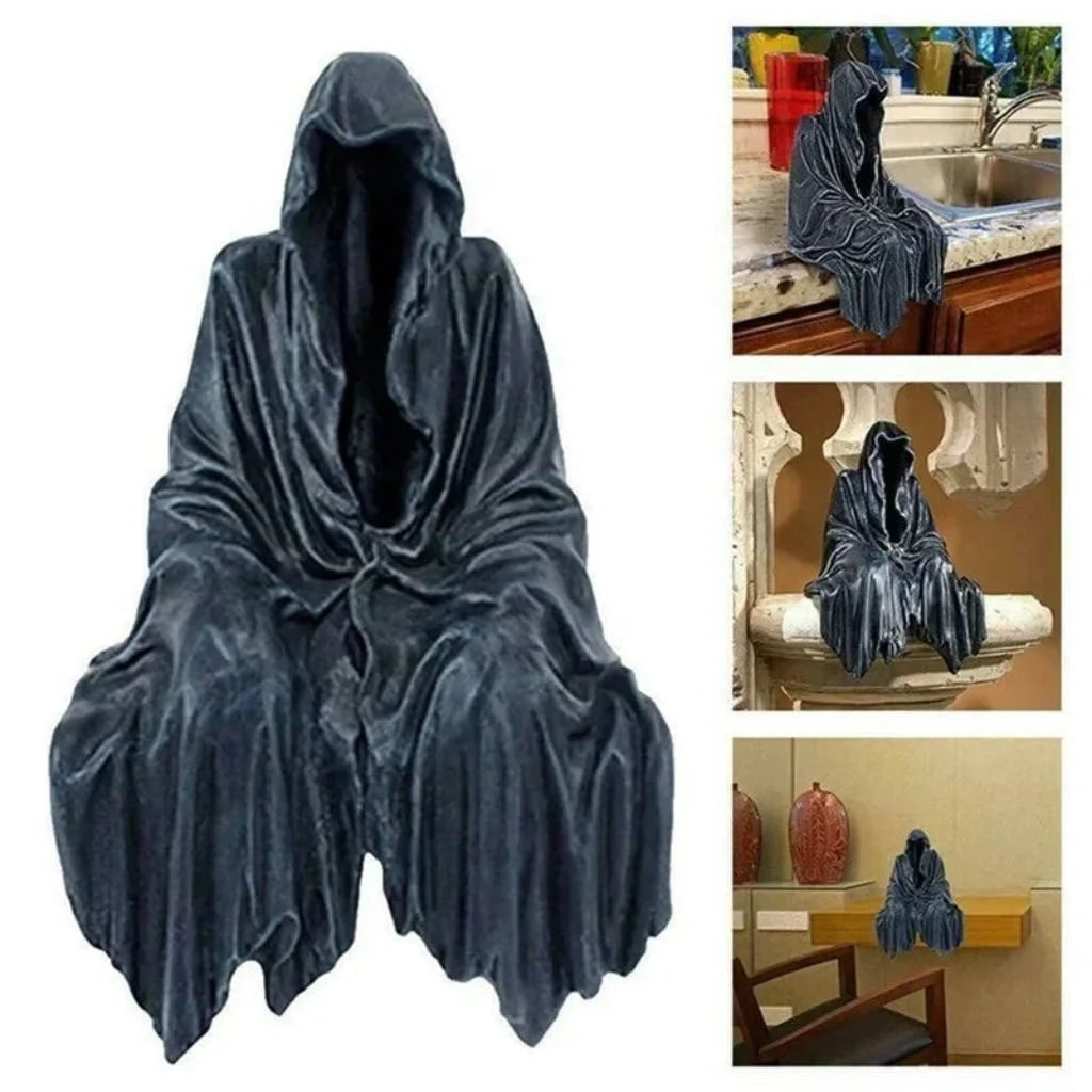 Statue Hooded Grim Reaper Textured Resin