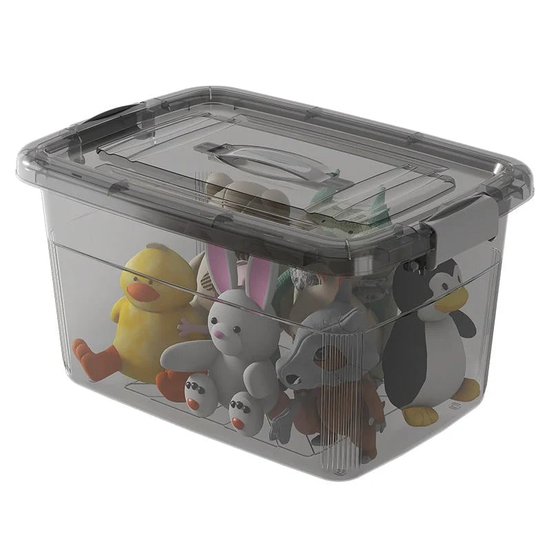 Storage Box Stackable Transparent & Lockable Lid