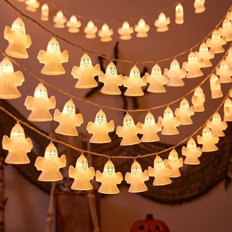 String Lights Ghosts With Tulle Skirts 20 Warm LEDs