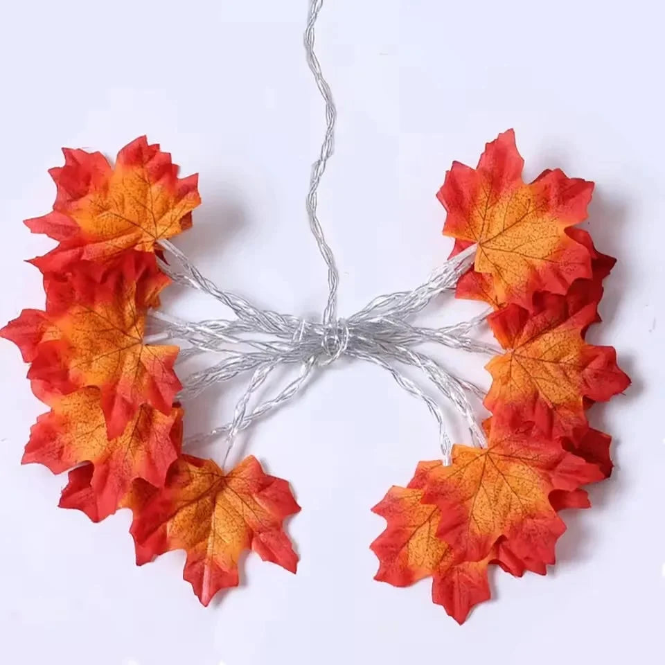 String Lights Maple Leaf Warm Amber USB Or Battery