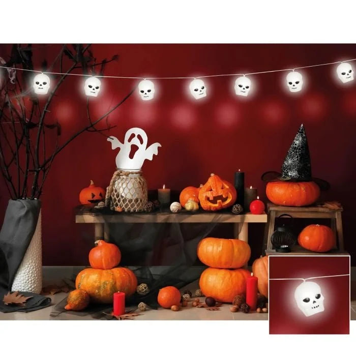 String Lights Skull LED Battery-Operated 1.8 m