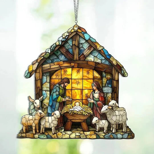 Suncatcher Nativity Transparent Light-Reflective 4 Inch