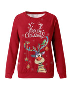 Sweater Festive Reindeer Print Soft Knit
