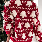 Sweater Soft Knit Christmas Tree Pattern