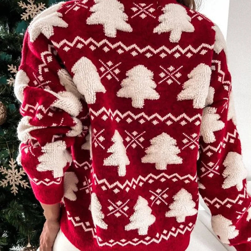 Sweater Soft Knit Christmas Tree Pattern