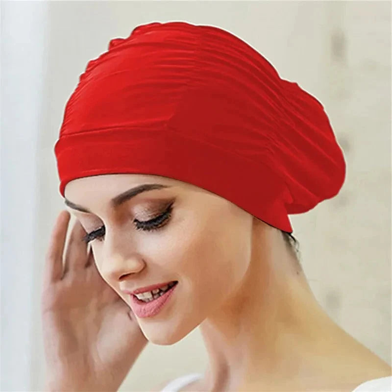 Swim Cap Turban Style Stretch Quick-Dry
