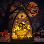 Table Lantern Halloween Witch Scene Soft LED Portable