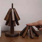 Table Mat Solid Walnut Heat-Resistant & Stackable