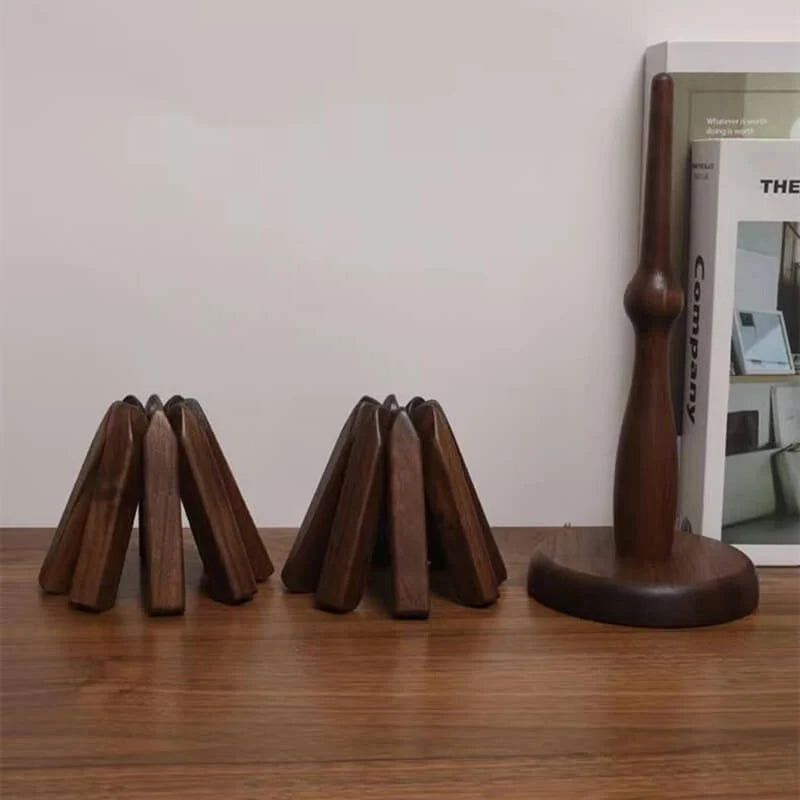 Table Mat Solid Walnut Heat-Resistant & Stackable