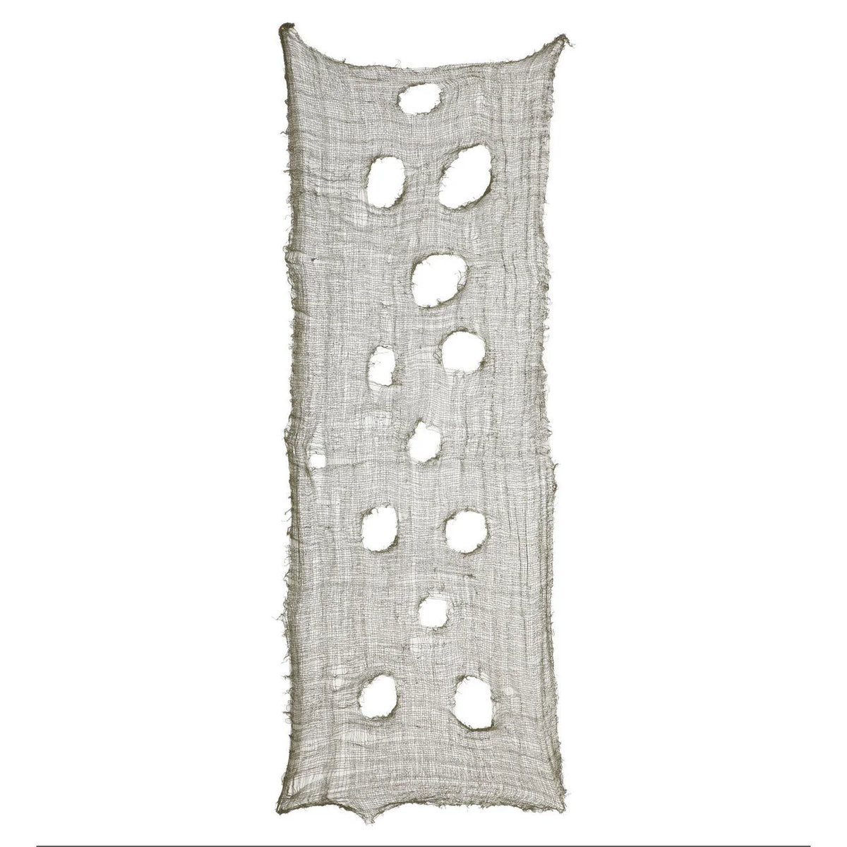 Table Runner Green Frayed Gauze Large