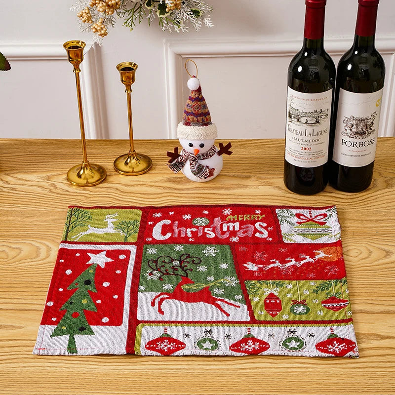 Tablecloth Christmas Tree Motif Machine-Washable & Quick-Drying
