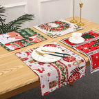 Tablecloth Christmas Tree Motif Machine-Washable & Quick-Drying
