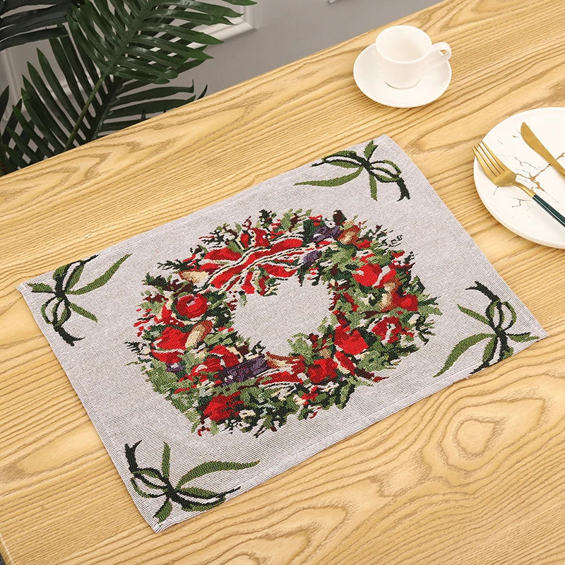 Tablecloth Christmas Tree Motif Machine-Washable & Quick-Drying