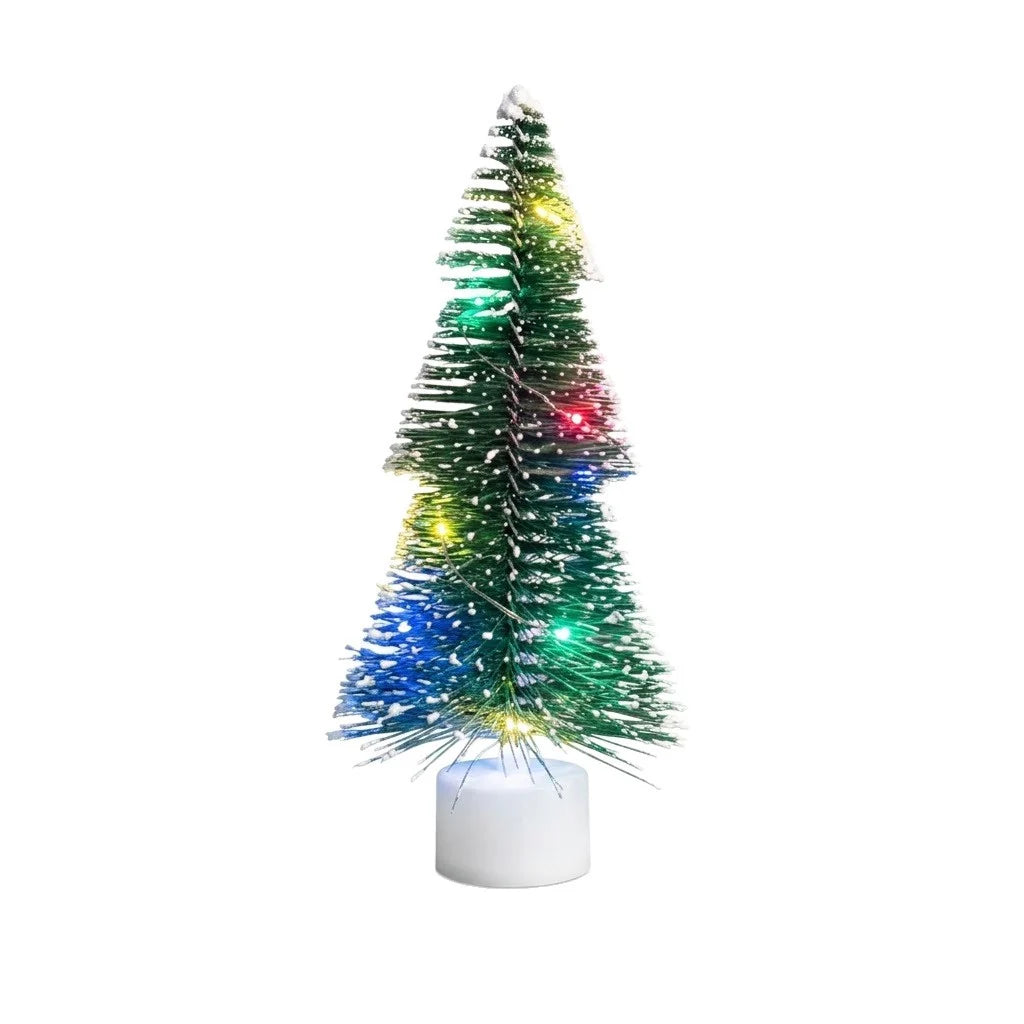 Tabletop Christmas Tree Faux Pine Warm White LED Compact