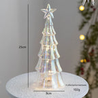 Tabletop Christmas Tree Pre-Lit Warm LED Mercury Glass