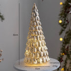 Tabletop Christmas Tree Pre-Lit Warm LED Mercury Glass