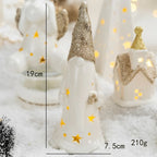 Tabletop Christmas Tree Pre-Lit Warm LED Mercury Glass