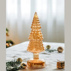 Tabletop Christmas Tree Pre-Lit Warm LED Mercury Glass