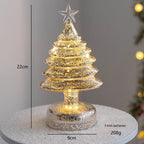 Tabletop Christmas Tree Pre-Lit Warm LED Mercury Glass