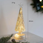 Tabletop Christmas Tree Pre-Lit Warm LED Mercury Glass