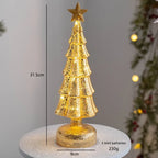 Tabletop Christmas Tree Pre-Lit Warm LED Mercury Glass