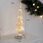 Tabletop Christmas Tree Pre-Lit Warm LED Mercury Glass