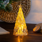Tabletop Christmas Tree Warm White LED Gold & Transparent