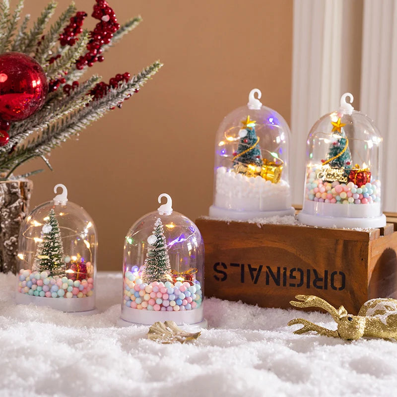Tabletop Tree Built-In Sparkling Lights Colorful Ornaments