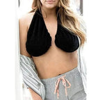 Terry Towel Bra Absorbent Quick-Dry Adjustable Cord