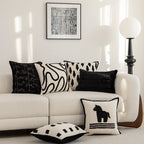 Throw Pillow Cover Hand-Tufted Squiggle Design Hidden Zipper