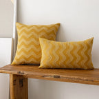 Throw Pillow Cover Woven Chevron Hidden Zipper Machine Washable
