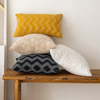 Throw Pillow Cover Woven Chevron Hidden Zipper Machine Washable