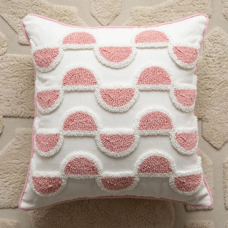 Throw Pillow Hand-Tufted Cotton Removable Cover