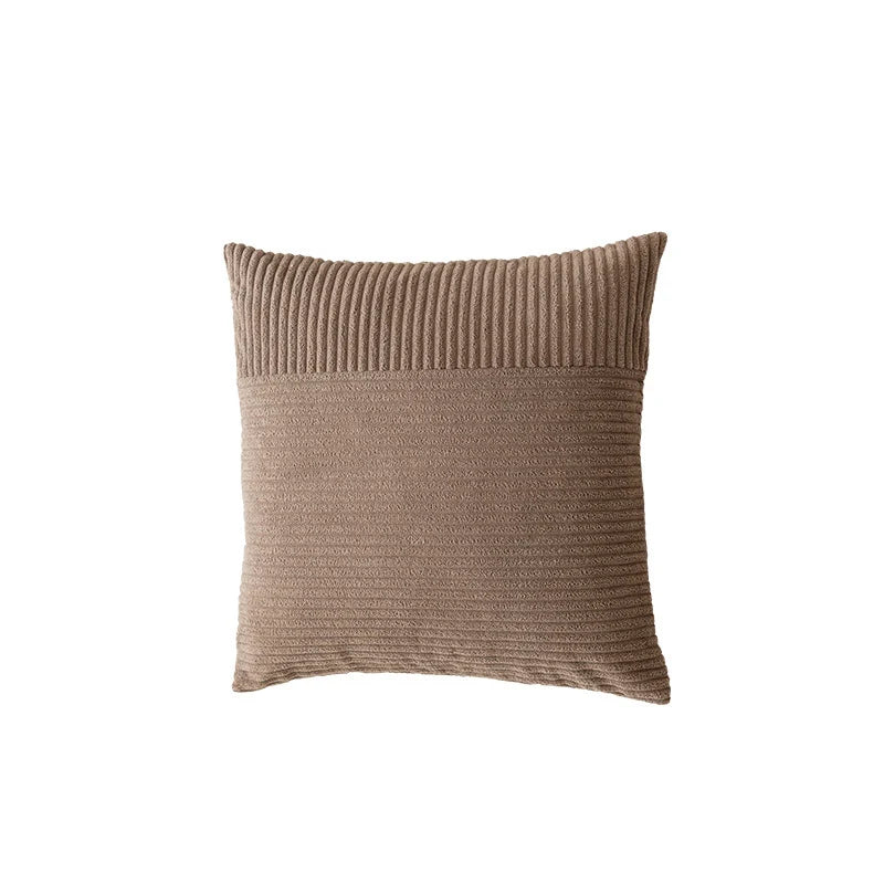 Throw Pillow Ribbed Chenille Removable Cover & Hidden Zipper