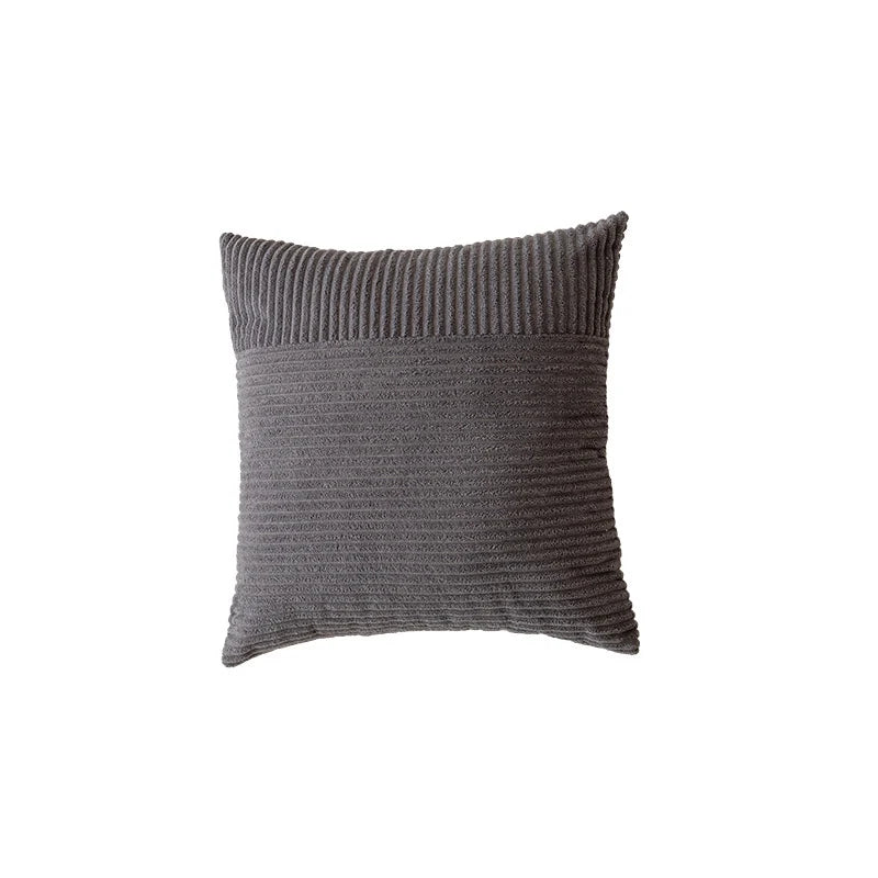 Throw Pillow Ribbed Chenille Removable Cover & Hidden Zipper