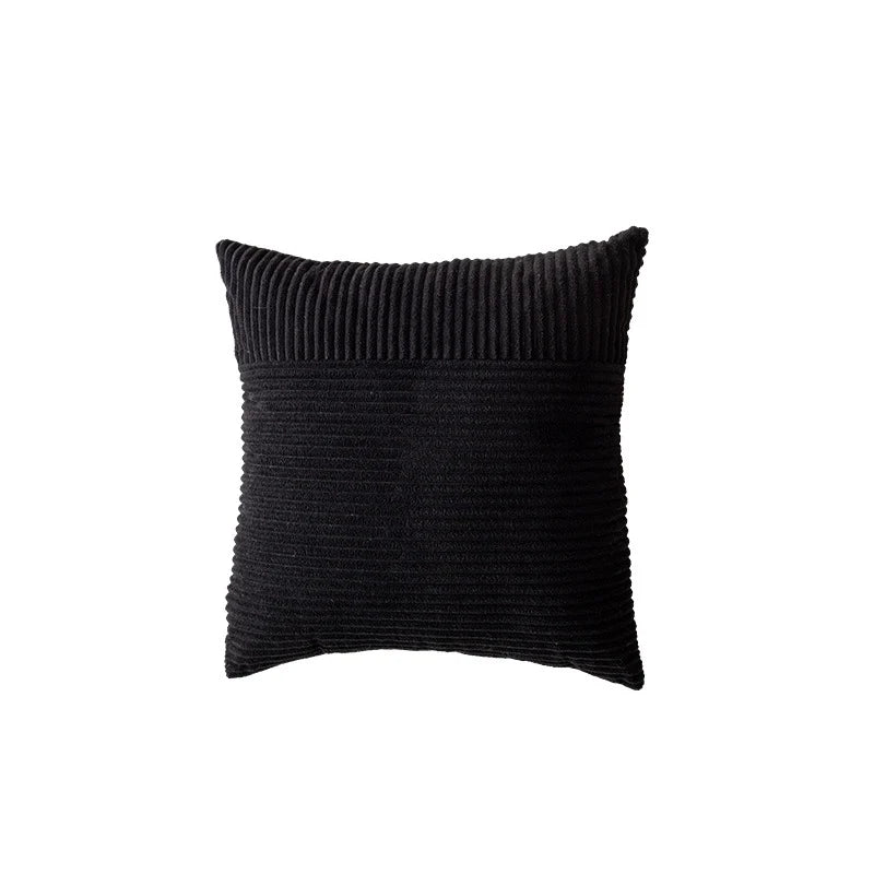 Throw Pillow Ribbed Chenille Removable Cover & Hidden Zipper