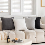 Throw Pillow Ribbed Chenille Removable Cover & Hidden Zipper