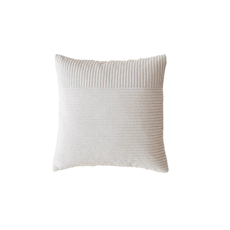 Throw Pillow Ribbed Chenille Removable Cover & Hidden Zipper