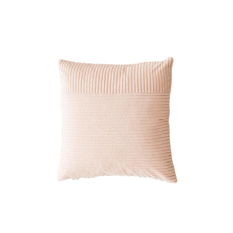 Throw Pillow Ribbed Chenille Removable Cover & Hidden Zipper