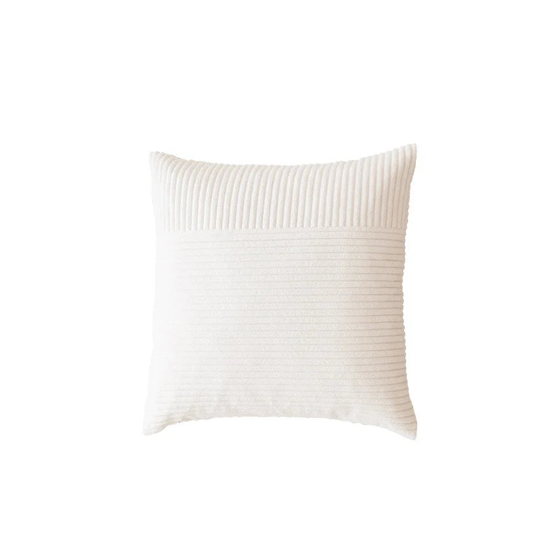 Throw Pillow Ribbed Chenille Removable Cover & Hidden Zipper