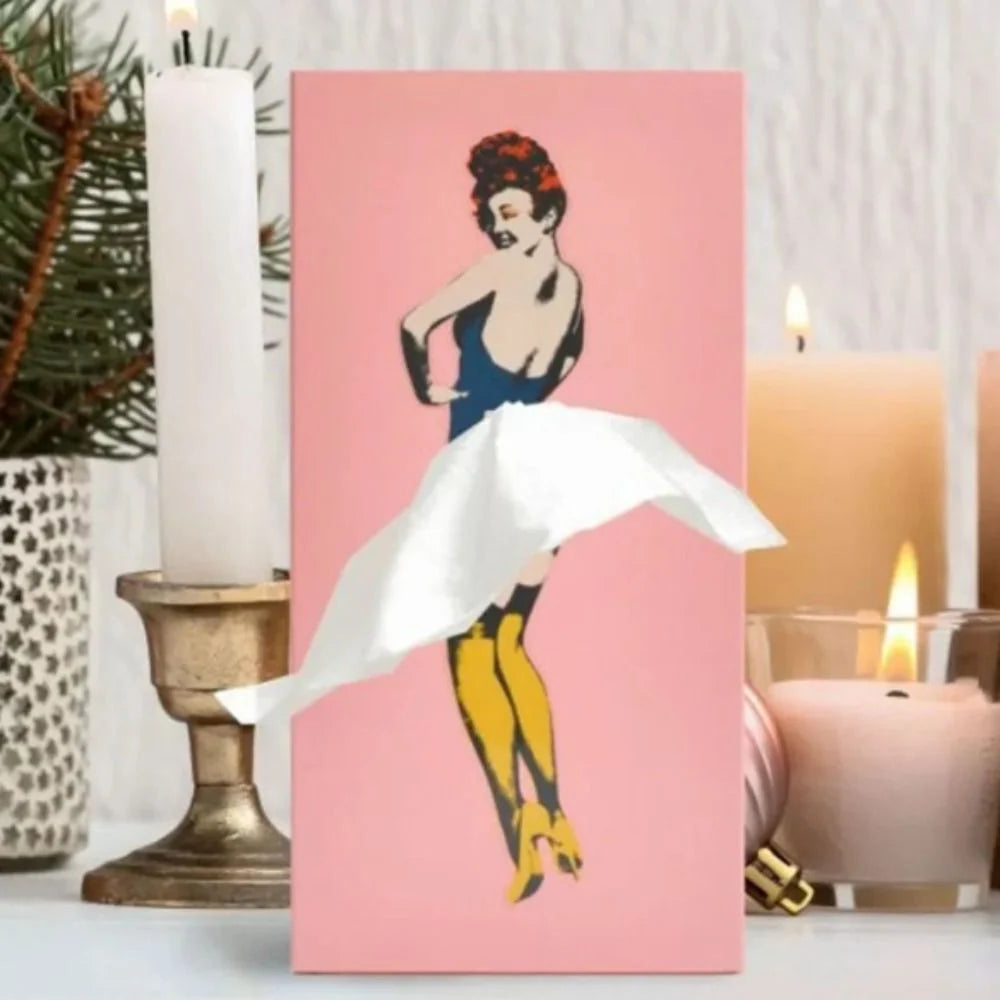Tissue Box Cover Weighted Base & Billowing Skirt