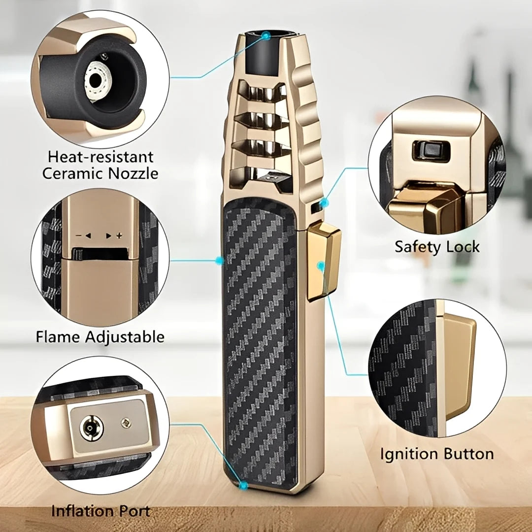 Torch Lighter Windproof Blue Flame Refillable Butane